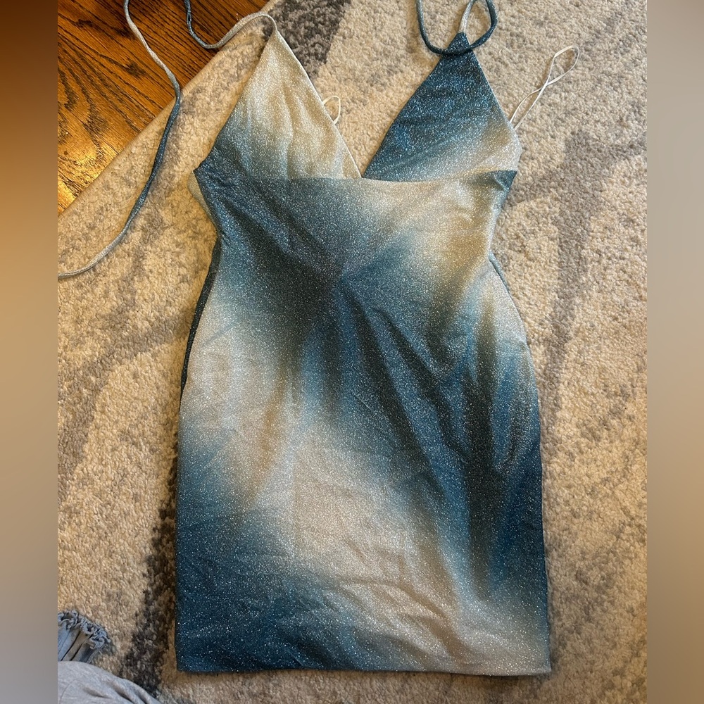 Alessa mini dress blue/white